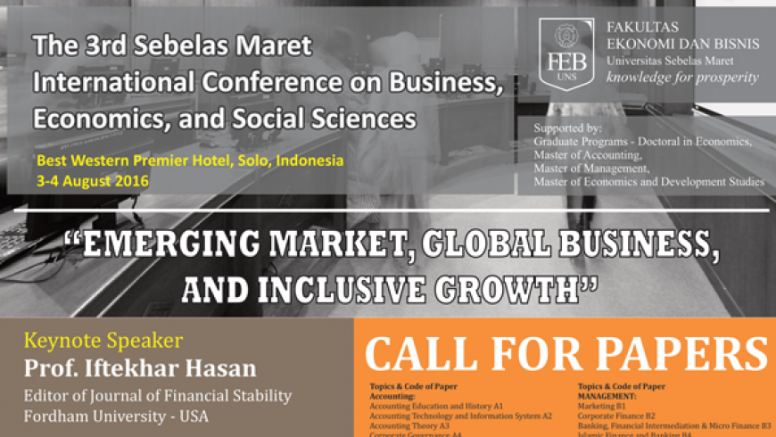 The 3rd Sebelas Maret International Conference on Business, Economic and Social Sciences