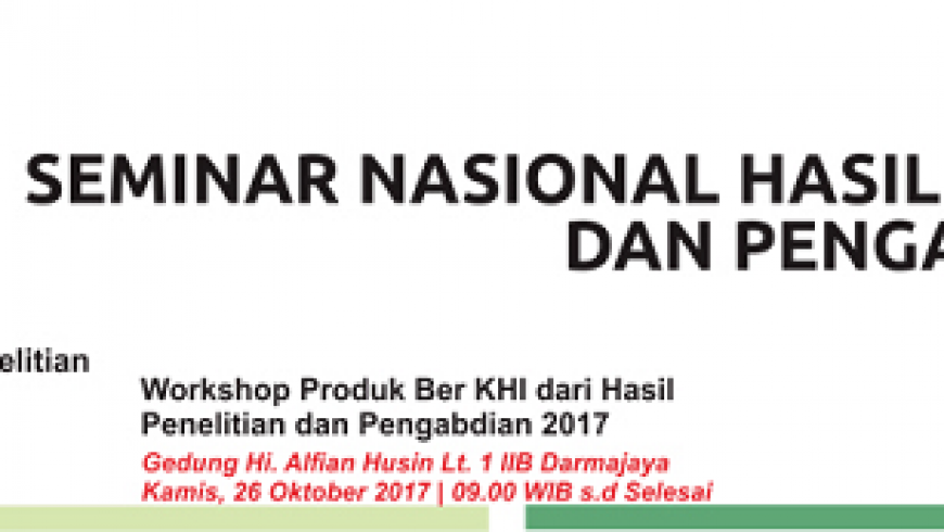 Seminar Nasional Hasil Penelitian dan Pengabdian 2017