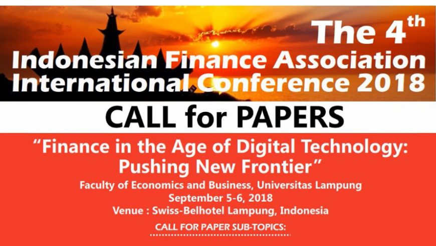 Call for Papers : The 4th Indonesia Finance Association International Conference 2018