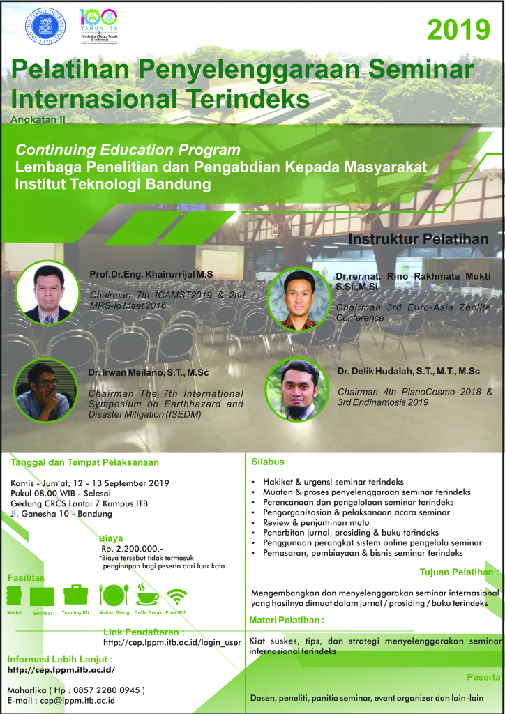 Continuing Education Program – LPPM ITB: Penyelenggaraan Seminar ...