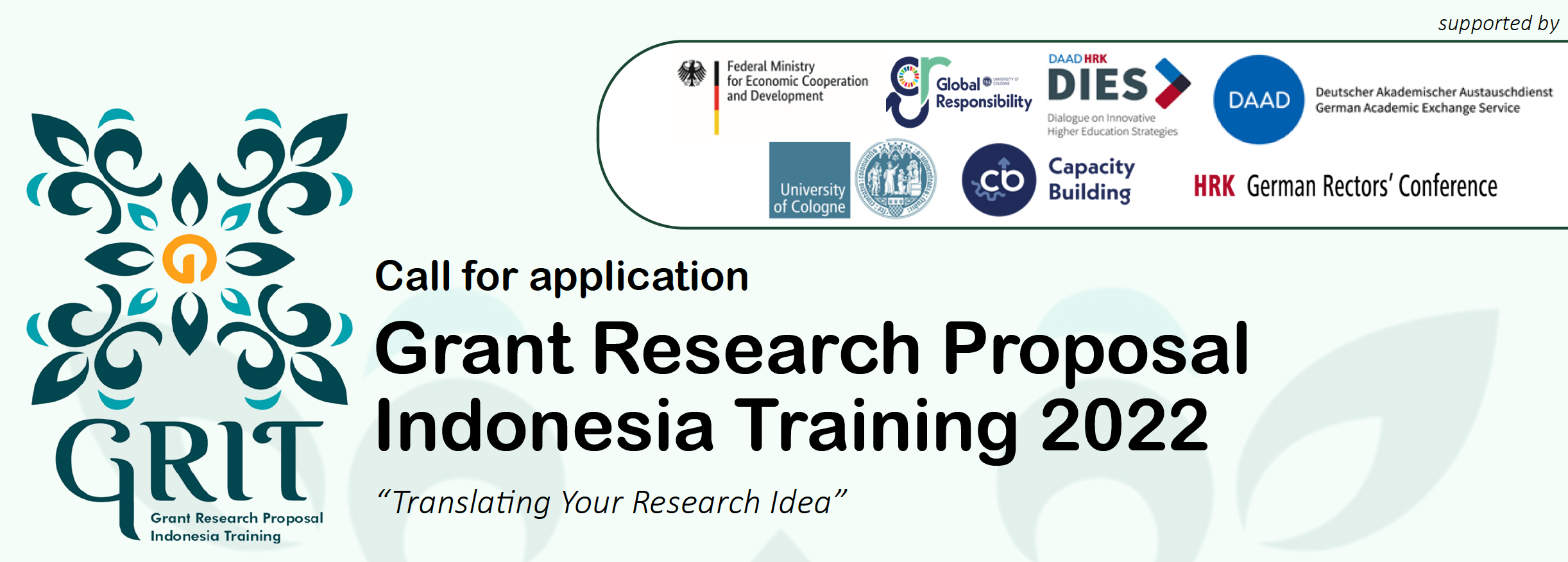 Call for application Grant Research Proposal Indonesia Training 2022